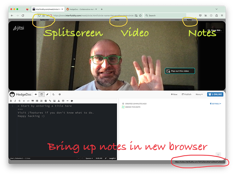 Screenshot circling the position of controls.