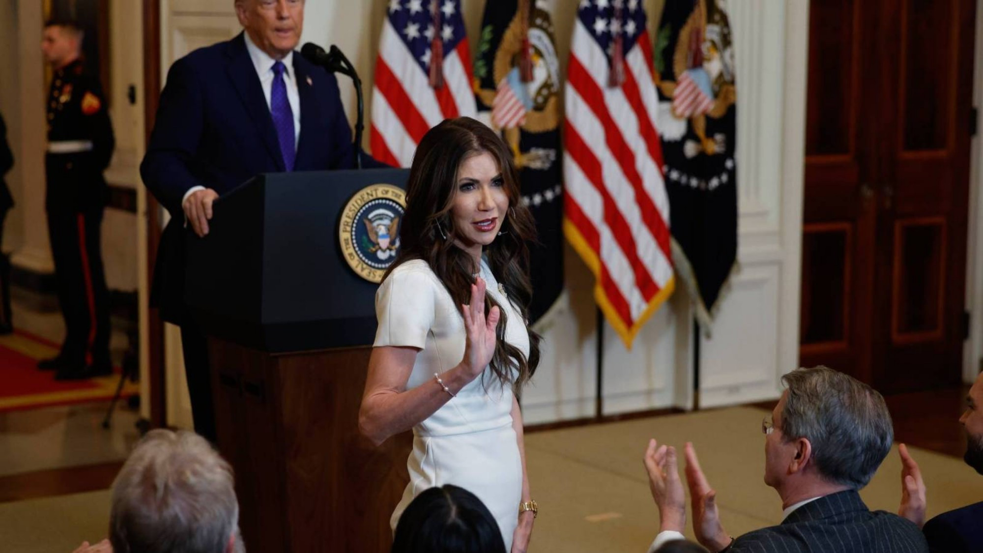 Link Preview: 
Kristi Noem Says $200 Million DHS Ad Campaign Thanking Trump Was His Idea: Donald Trump’s Homeland Security Secretary Kristi Noem said he instructed her to make ads that “thank me for closing the border.”