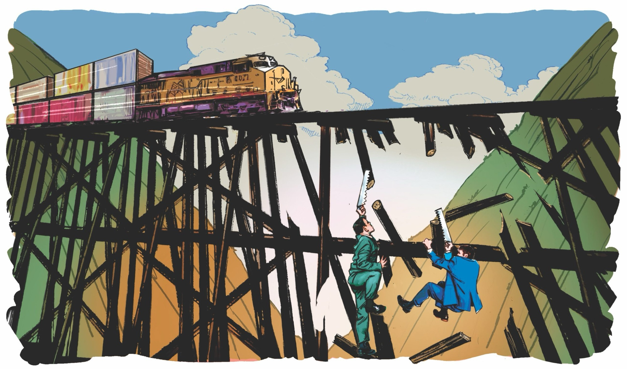 Link Preview: 
Train Drain  | Washington Monthly: How deregulation and private equity have gutted the U.S. freight rail system—and with it, the promise of America’s industrial renewal.